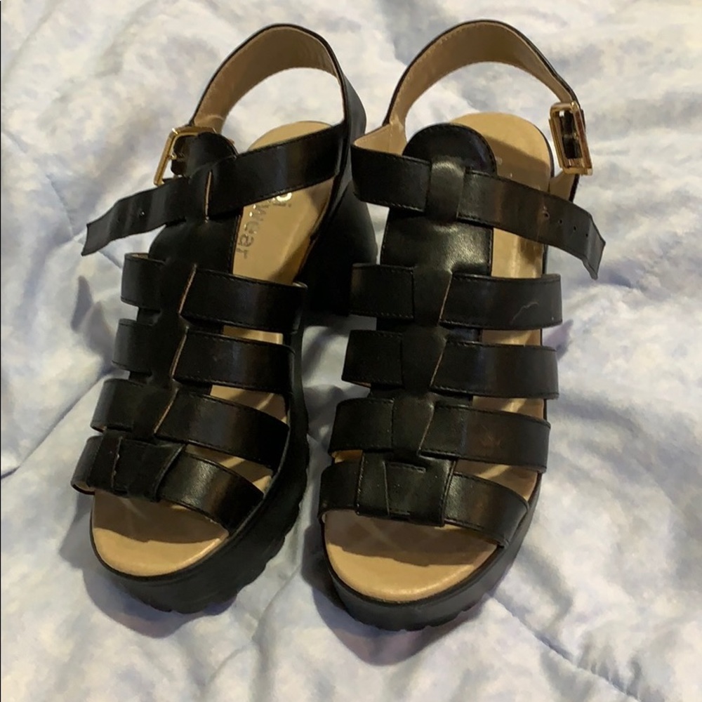 Koi Footwear black heeled gladiator sandals